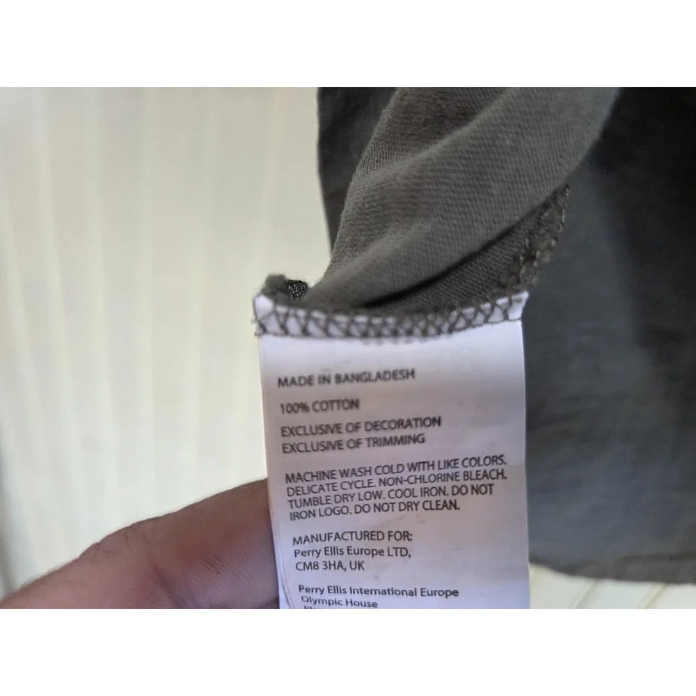 Original Penguin Polo‎ Shirt Mens Medium Green White Striped Pocket Cotton - Picture 7 of 9